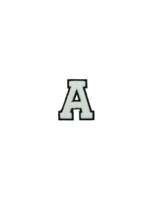 Chenille White Letter Patch